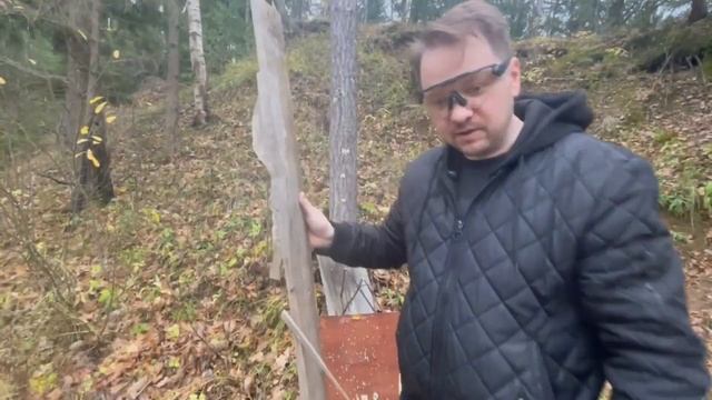 Стреляю зелеными хилти из бульдога по доске