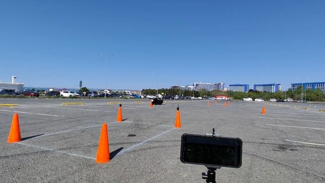 Gymkhana GP 2025 stage 1; Aleksei Potapov; Bajaj Dominar 400; time 01:04.35; 23.05.2025
