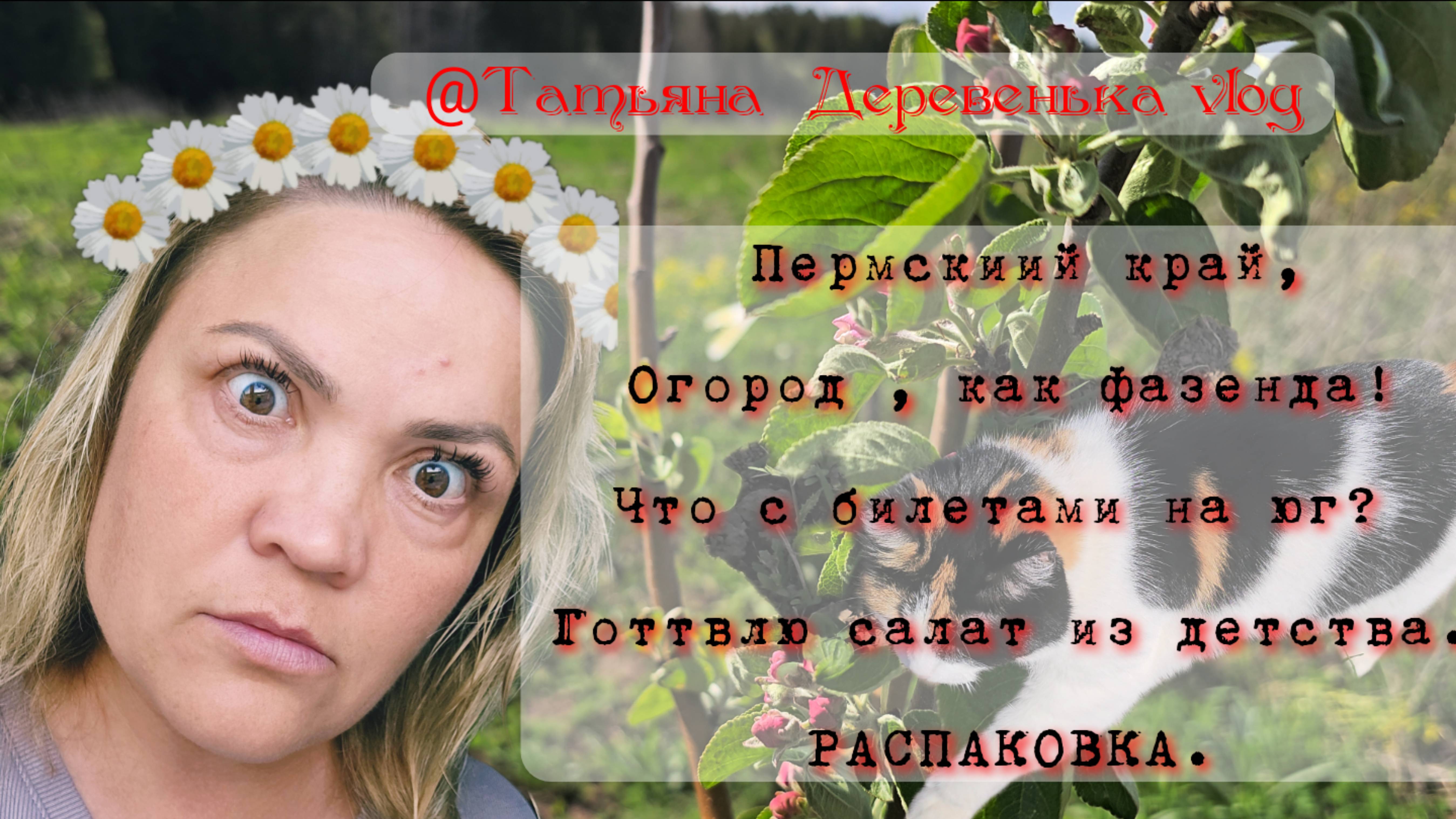 @Татьяна Деревенька, vlog, Огород, РАСПАКОВКА#, пробуем крем/ Готовим салат из 90-х/ Билеты