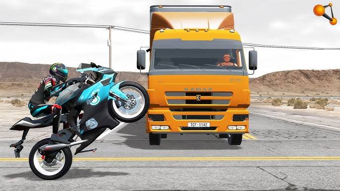 Аварии на мотоциклах. BeamNG Drive - Реалистичные автомобильные аварии и погони и ДТП.