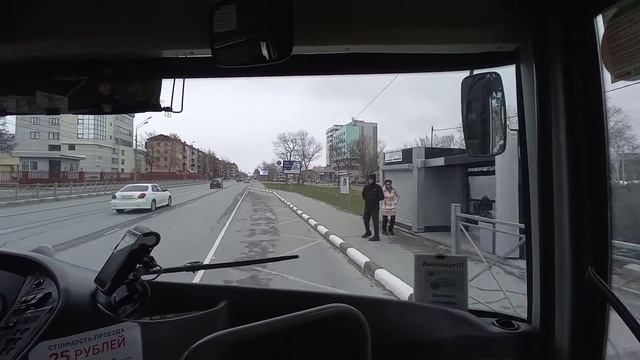 Поездка на 3 маршруте, МАЗ-206.086, г.Южно-Сахалинск.