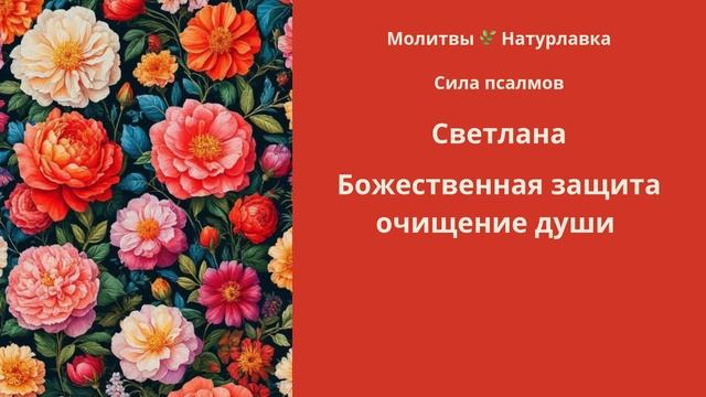 Божественная защита, очищение души на имя Светлана.