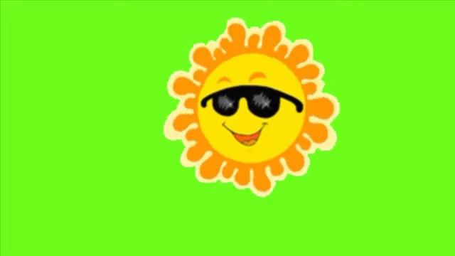 Футаж на хромакее Солнце в очках