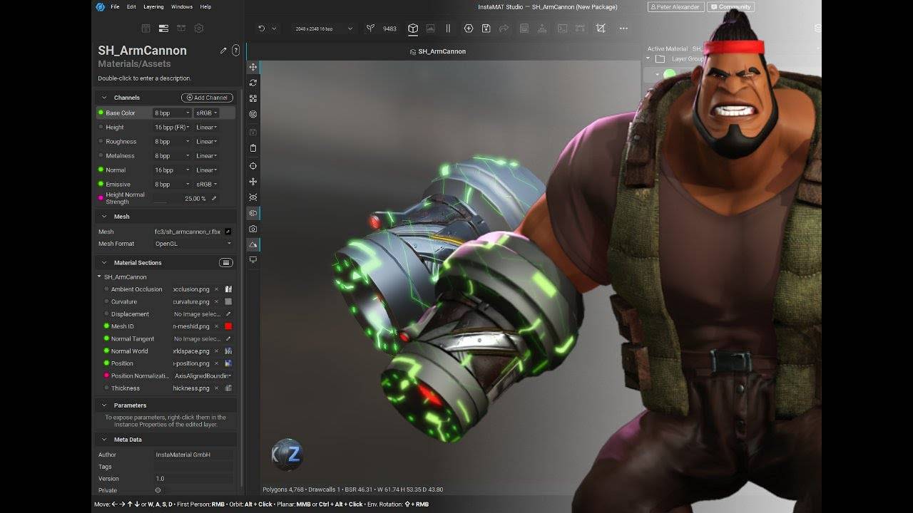Мощный инструмент InstaMAT для текстурирования в Character Creator 4