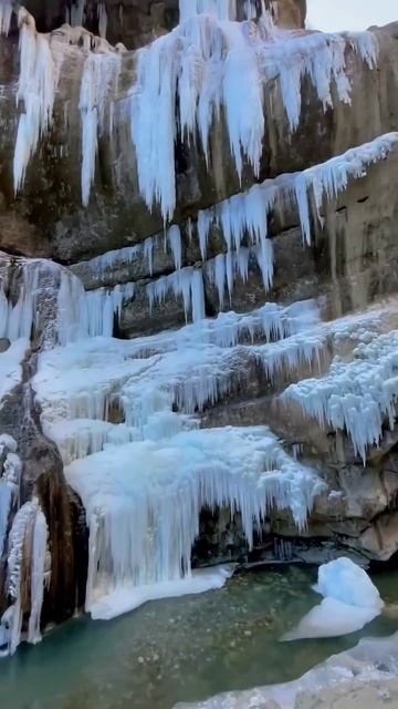 Фантастические замёрзшие Чегемские водопады, Россия
