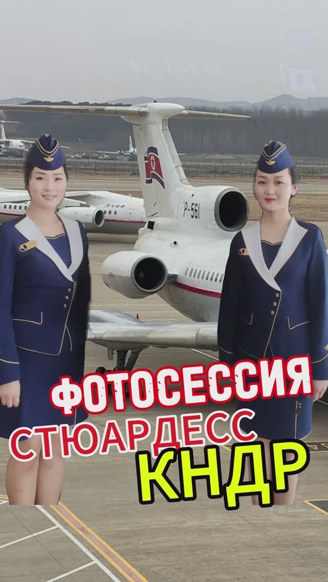 Фотосессия стюардесс КНДР. Северокорейские красотки на взлетной полосе аэропорта Владивосток