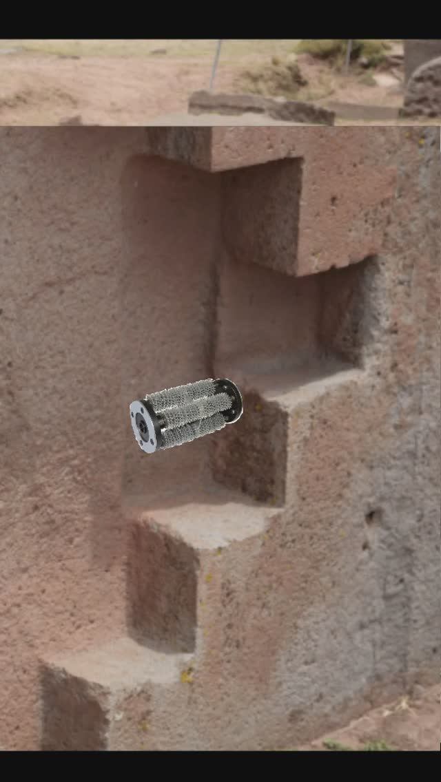 Древние следы от инструмента напоминающего фрезу в Тиауанако