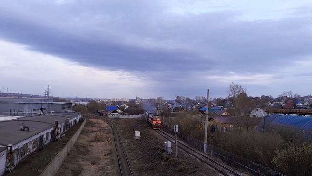 Тепловоз 2М62У 0366Б С Пригородным Поездом Ижевск Ува