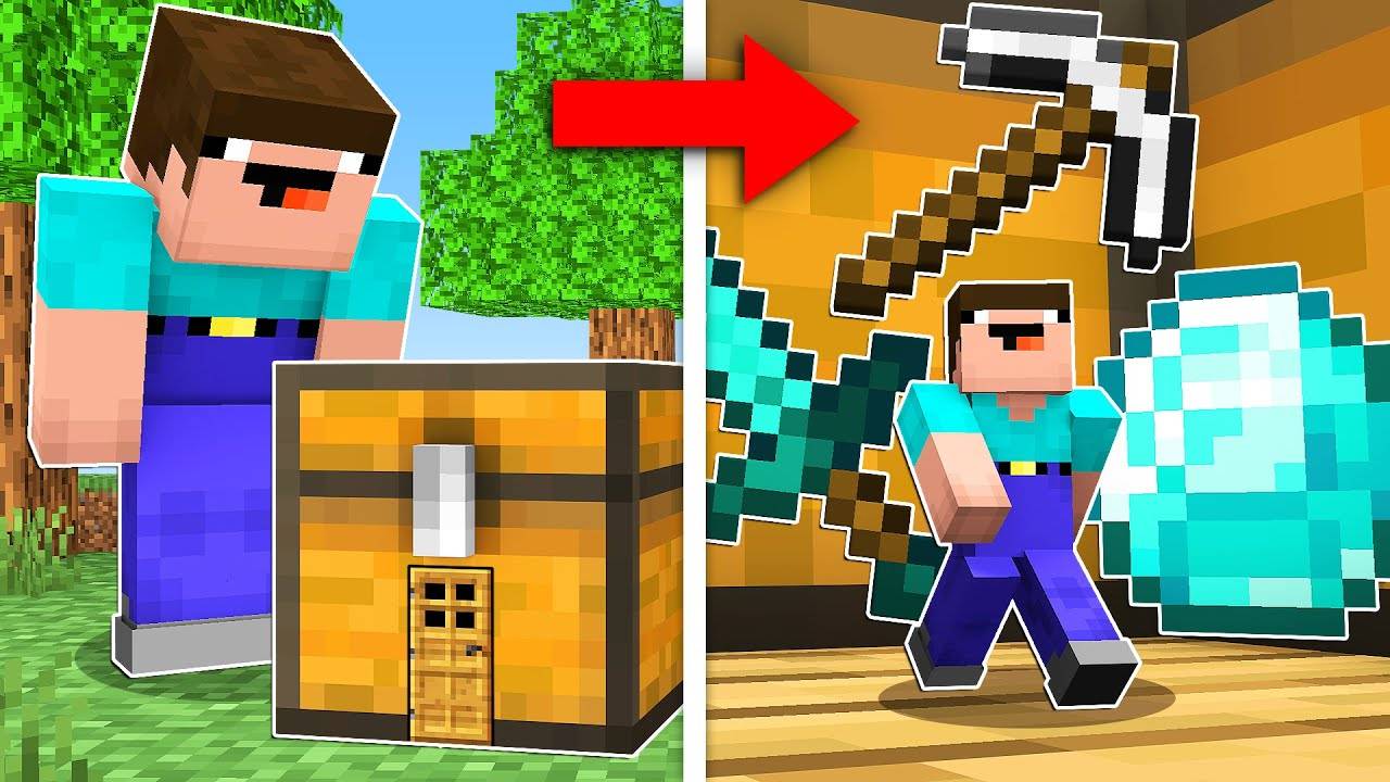 НУБ ВНУТРИ СУНДУКА В МАЙНКРАФТ ! МАЛЕНЬКИЙ НУБИК И ТРОЛЛИНГ ЛОВУШКА В MINECRAFT