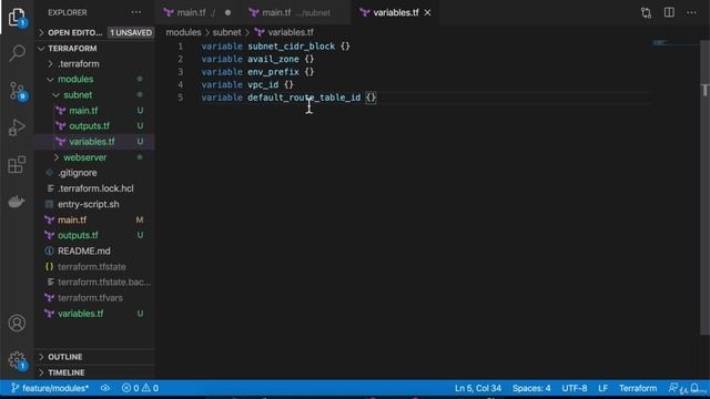 3. Create and use a local Module - encapsulating the networking configurations