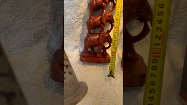 Статуэтка из дерева 5 слонов и подсвечники для ароматных палочек натурального камня монолит стеатит