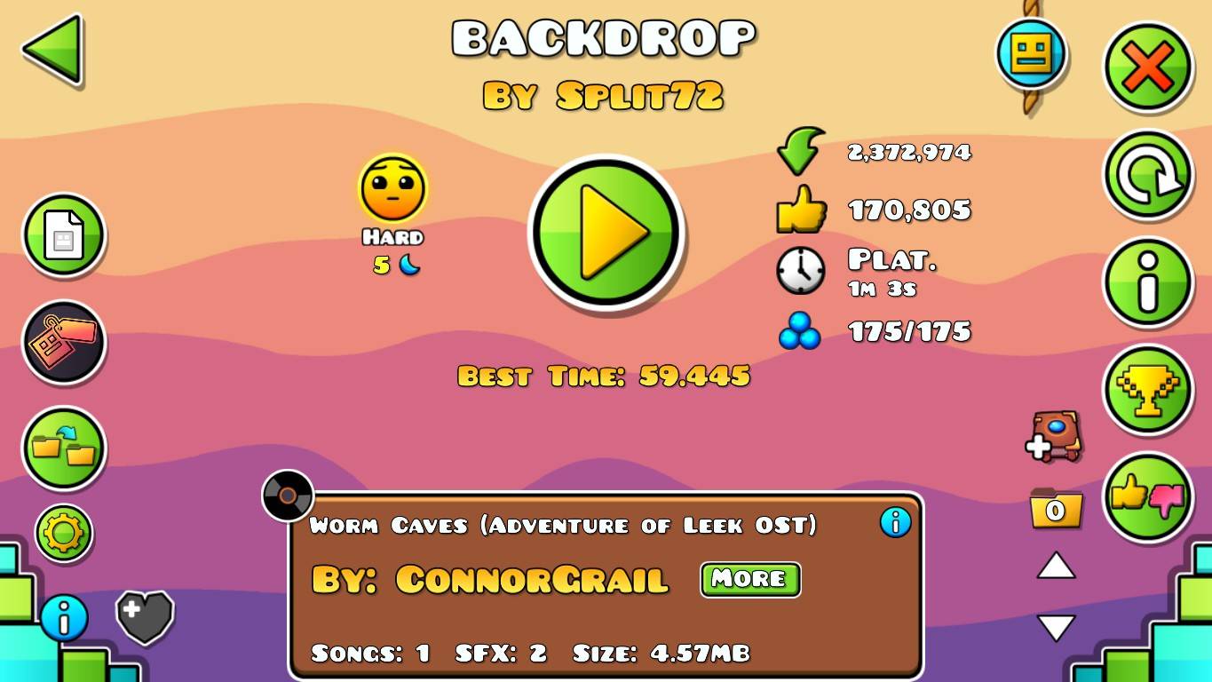 Geometry Dash. Backdrop by Split72 - 100%