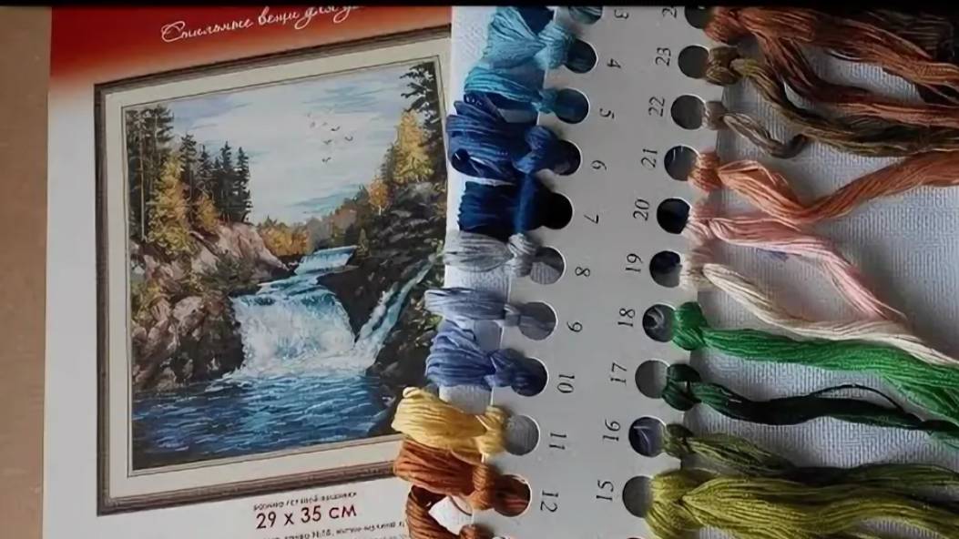 Вышивка проекта Овен " Водопад Кивач" отчет 32
