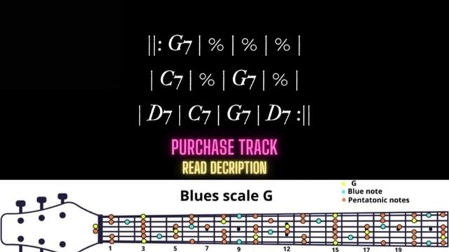 Shuffle Blues Backing Track in G