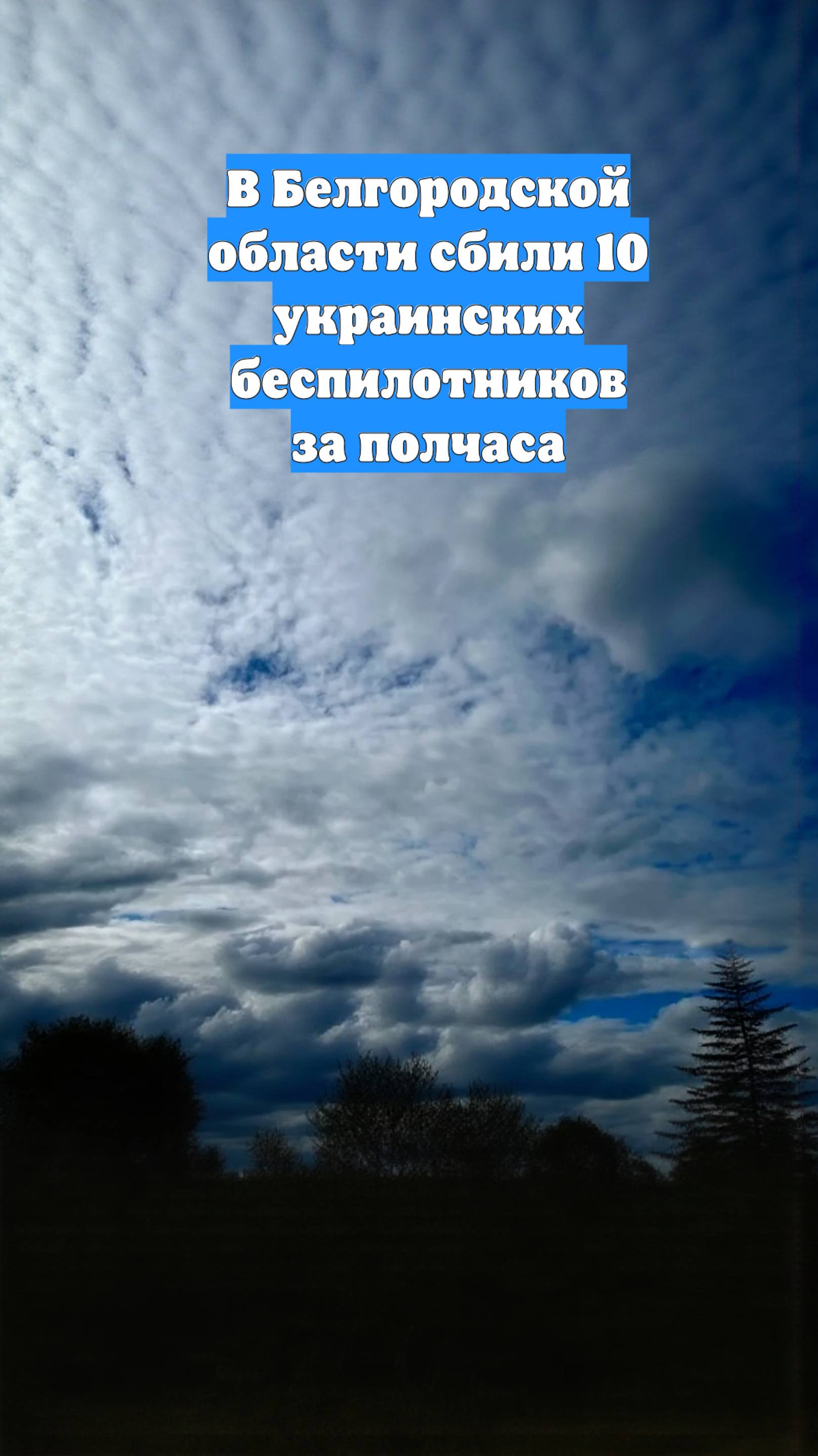 В Белгородской области сбили 10 украинских беспилотников за полчаса