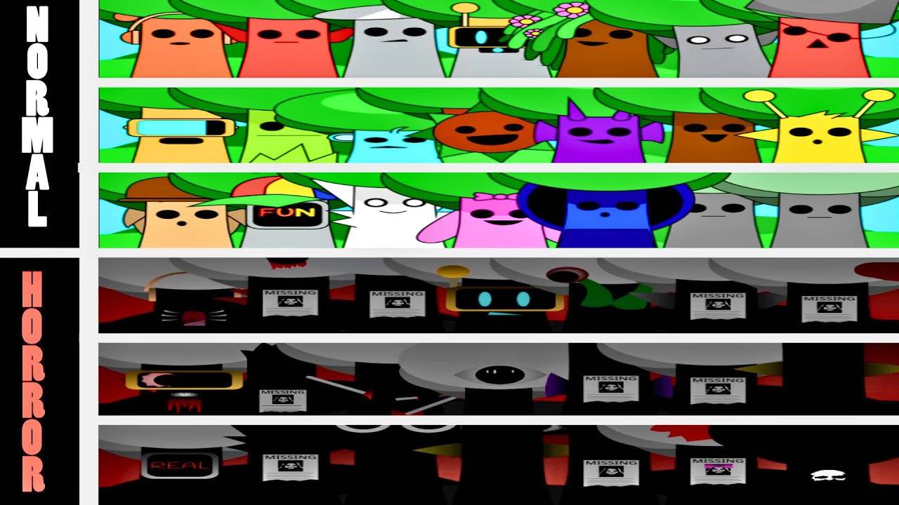 Смешайте все вместе мистер Tree Normal vs Mr Tree Horror в Incredibox Sprunki