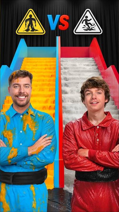 Скользкие Лестницы VS Липких Лестниц (Мистер Бист | Mr Beast)