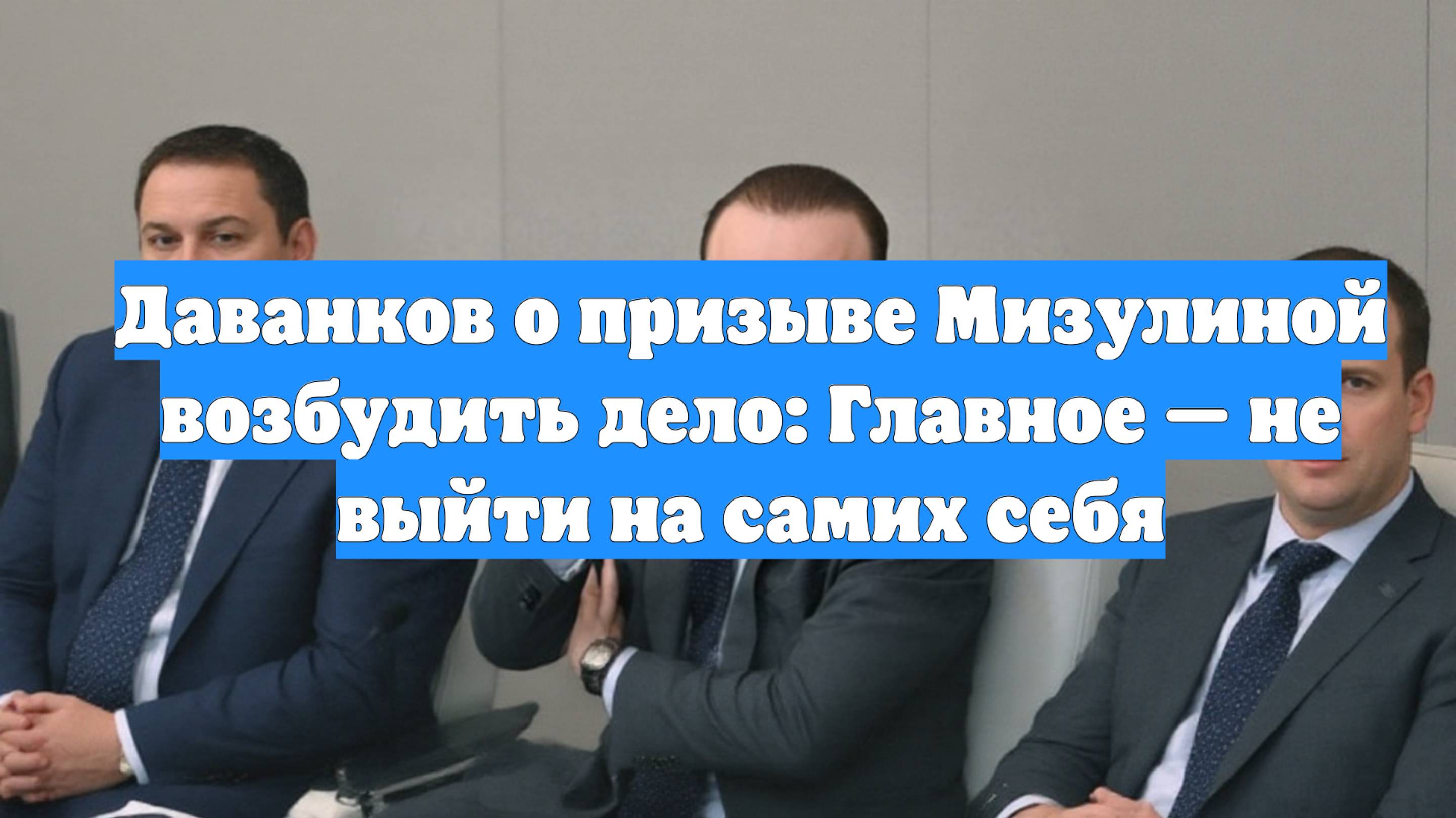 Даванков о призыве Мизулиной возбудить дело: Главное — не выйти на самих себя
