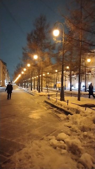 7-я линия Васильевского острова вечером, Петербург. 15 января 2025.