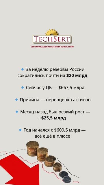 💰 Минус $20 млрд за неделю: резервы РФ падают