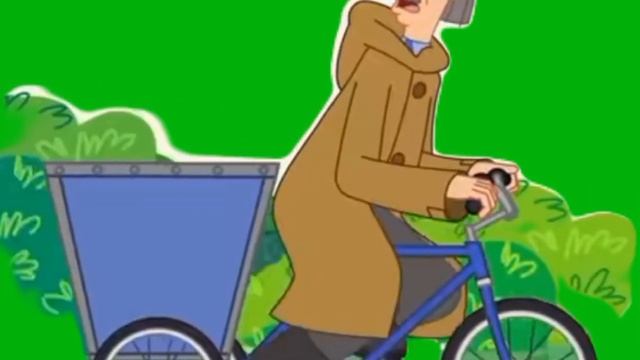 Печкин едет на велосипеде футаж