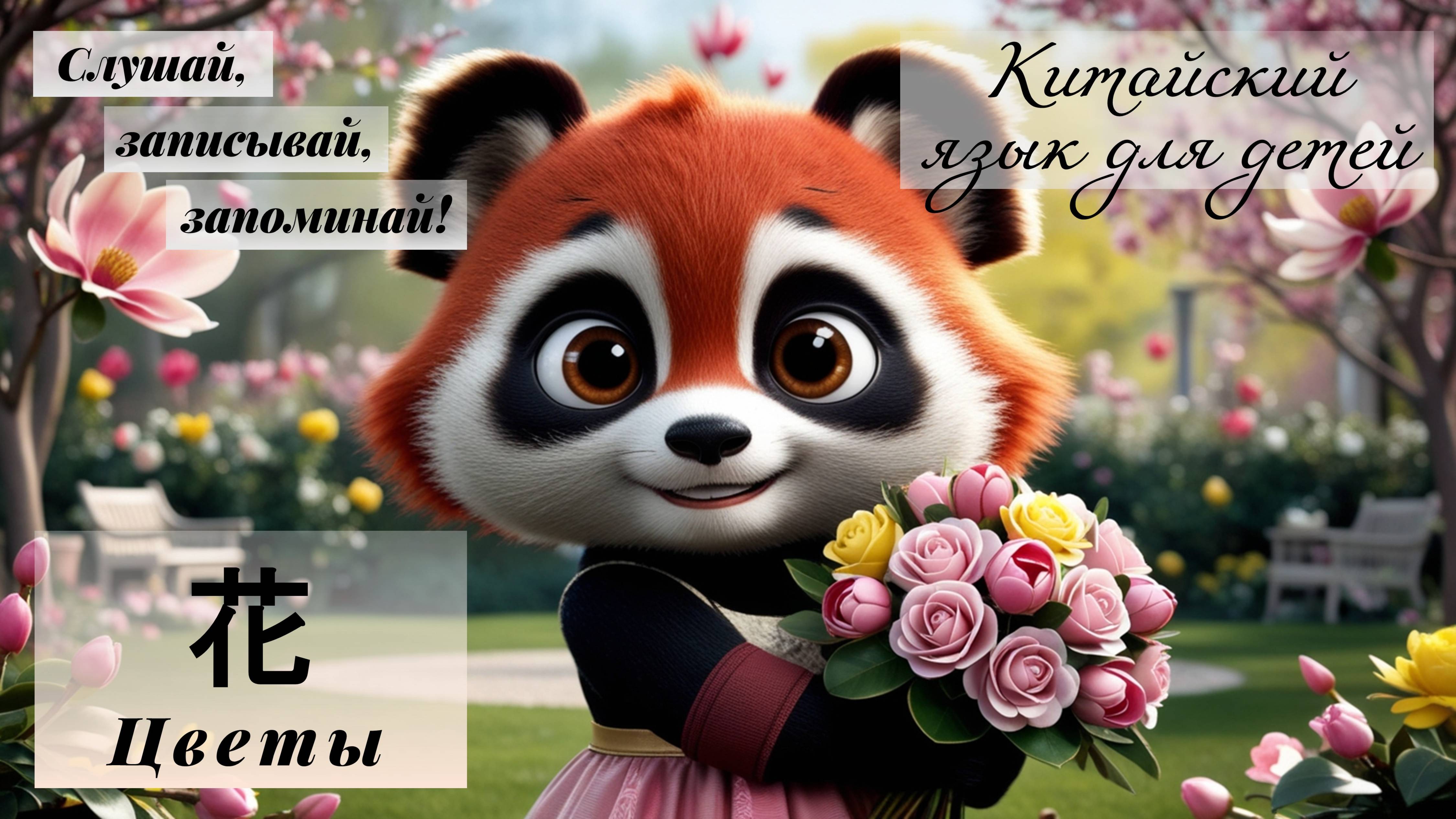 🌼 Урок китайского языка для детей: Тема "Flores" с игрой "Что пропало?" 🌼