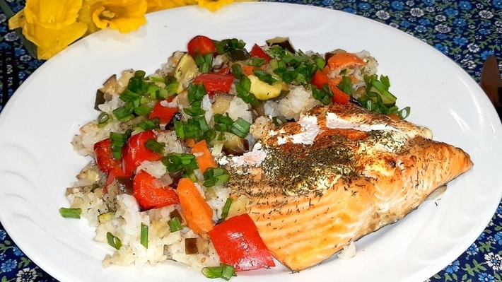 🇦🇿Мукбанг 🍚🐟Рыбка с рисом и овощами🥗🥘