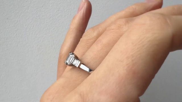 0.7 carat Three Stone Emerald cut Ring - Style #3634 - PIERRE