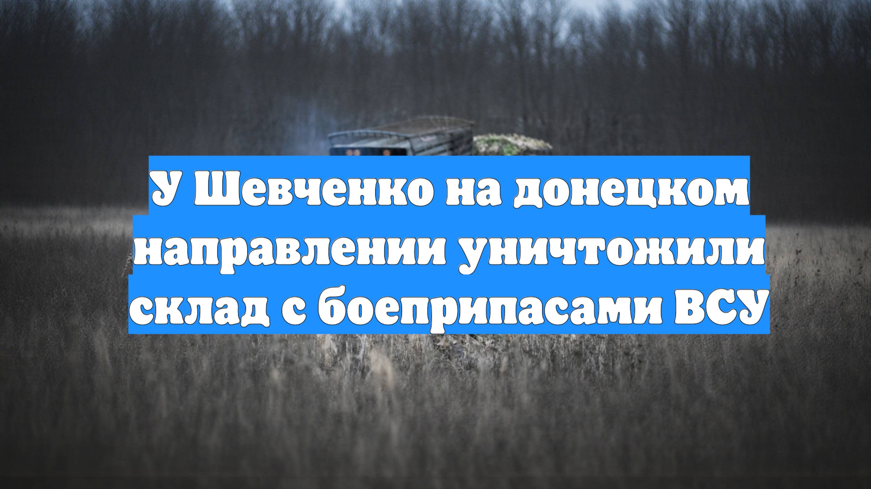 У Шевченко на донецком направлении уничтожили склад с боеприпасами ВСУ