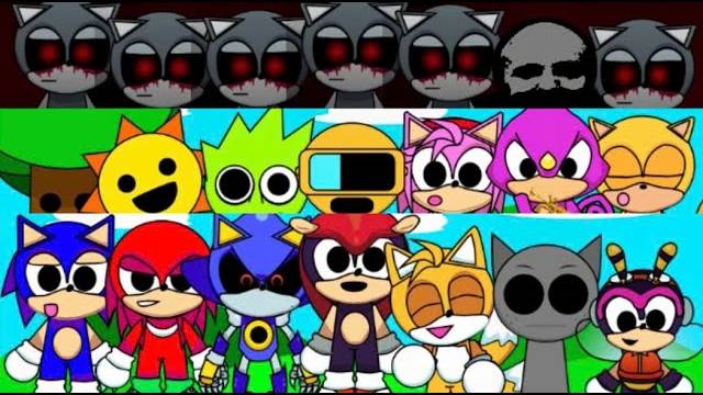 Смешивание всех персонажей из Incredibox Sprunki Shin Sonic!🎵🎶
