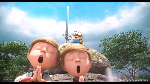 Миньон Боб вытащил из камня священный меч | Миньоны (2015)