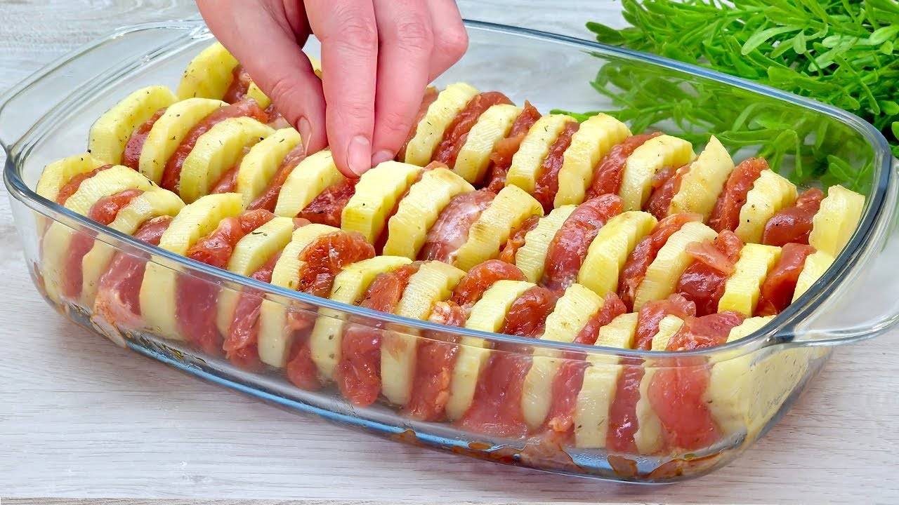 Как вкусно запечь картошку с мясом РЕЦЕПТ ДЛЯ ЛЕНИВЫХ. Картошка с мясом запеченая в духовке
