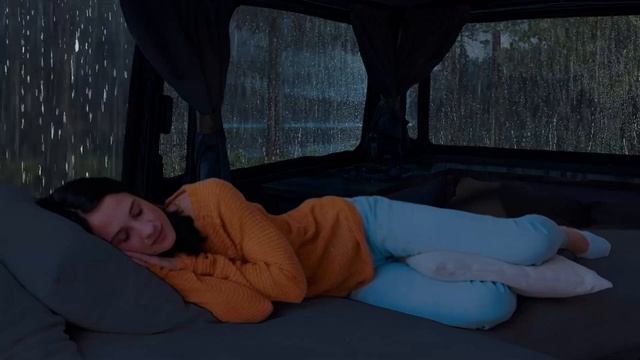 Fall into a deep sleep in the pouring rain at an auto camping