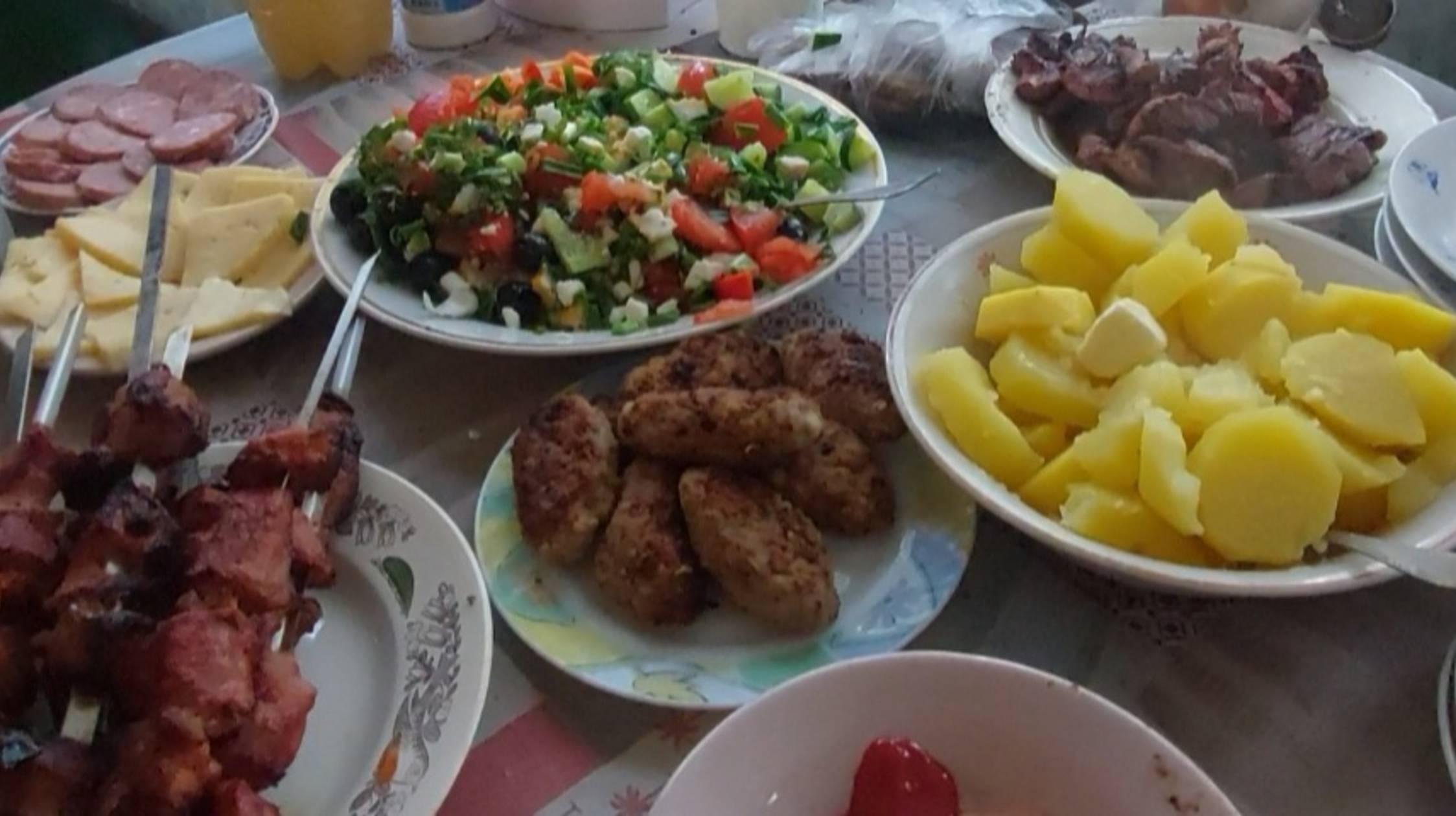День рождение подруги. Баня. Шашлыки
