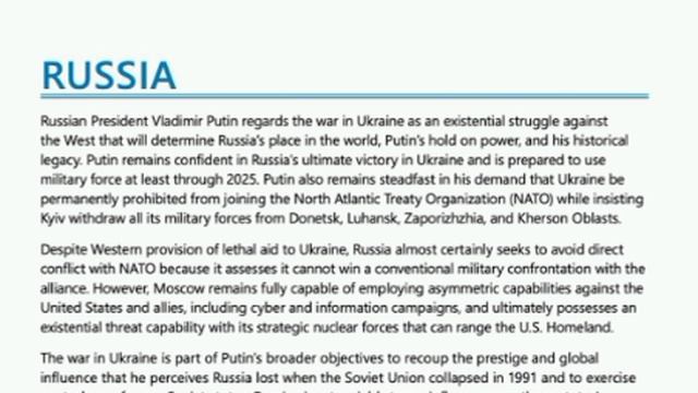 Путин все еще настроен на победу в войне против Украины, — разведка США