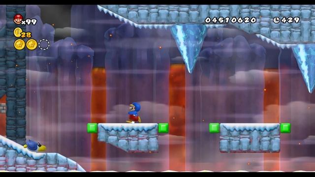 Newer Super Mario Bros Wii (Прохождение #13) - ЗИМНИЕ ВУЛКАНИЧЕСКИЕ КАТАКОМБЫ