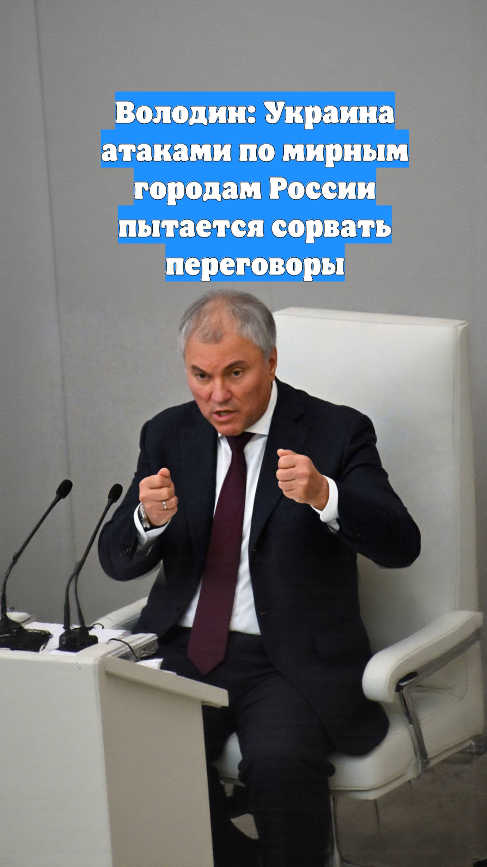 Володин: Украина атаками по мирным городам России пытается сорвать переговоры