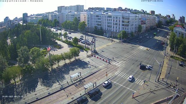 2025-05-24 08_29_00 ДТП Челябинск. пр. Ленина. Проезд на запрещающий сигнал светофора