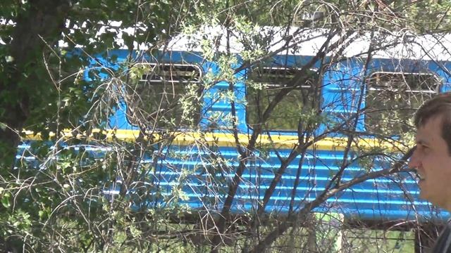 Пожар локомотива на детской железной дороге в Запорож
