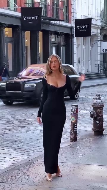 H7heUTO4Ej8 - Stunning tight long black dress summer outfit idea #fashion  #style #outfit #shorts