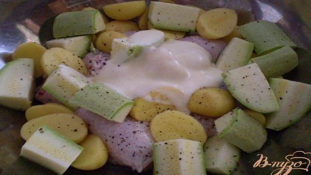 Курица с овощами в духовке