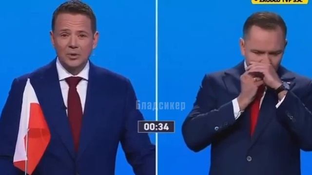 Тем временем в Польше Кандидат Кароль Навроцкий прямо во время эфира закинулся снюсом