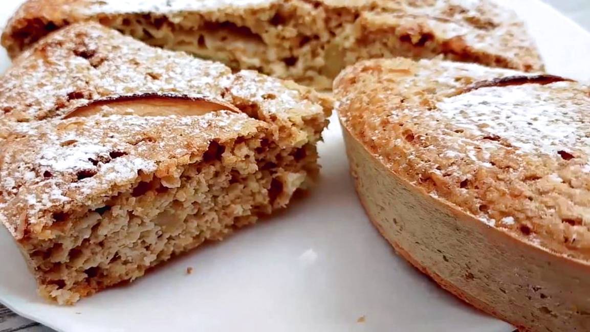 Легкая, полезная, низкокалорийная, вкуснейшая!Яблочный пирог из овсянки! БЕЗ муки,масла и сахара