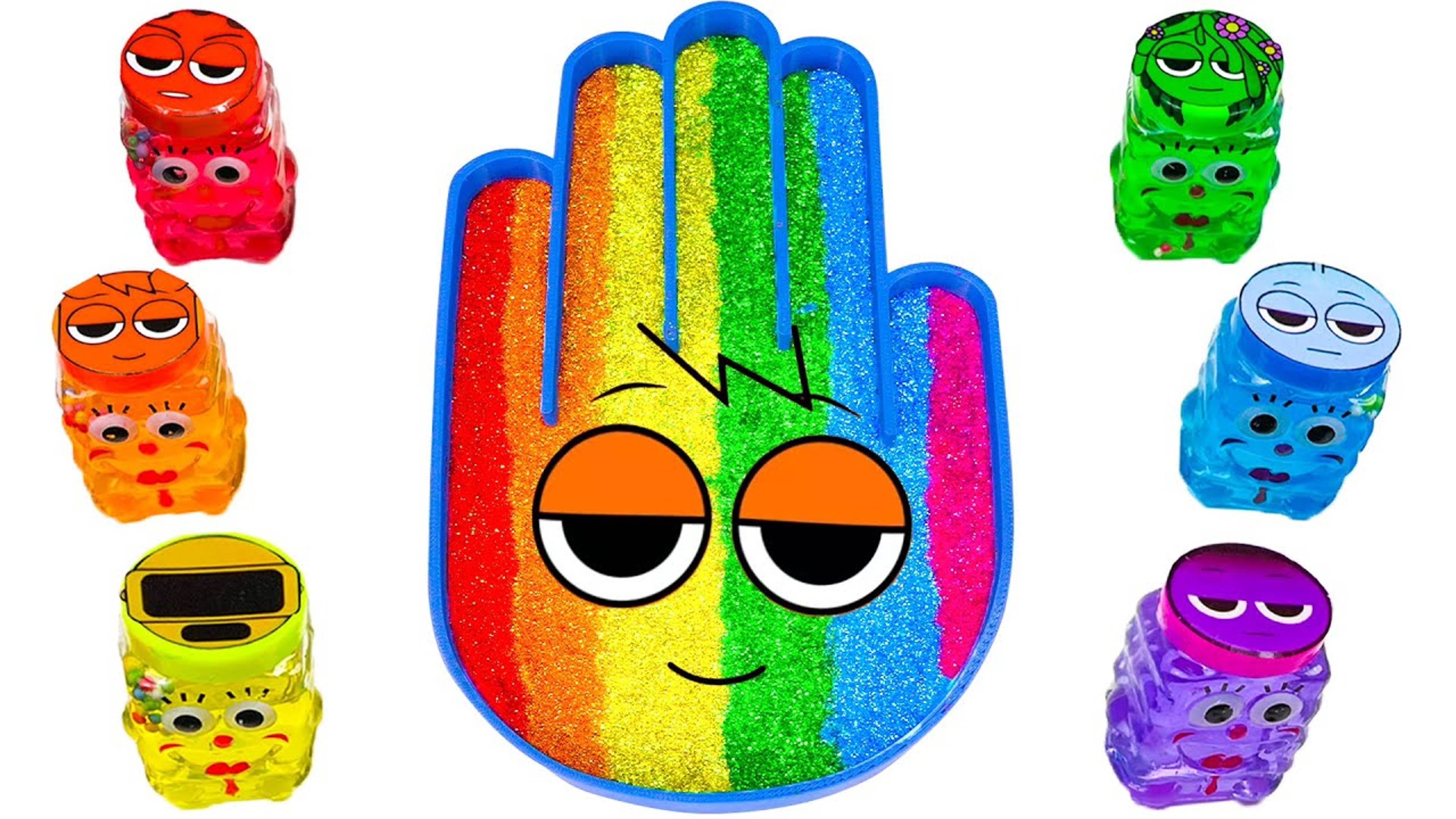 Как сделать ручную ванну Rainbow Sprunki с блестящей слизью для вырезания ASMR