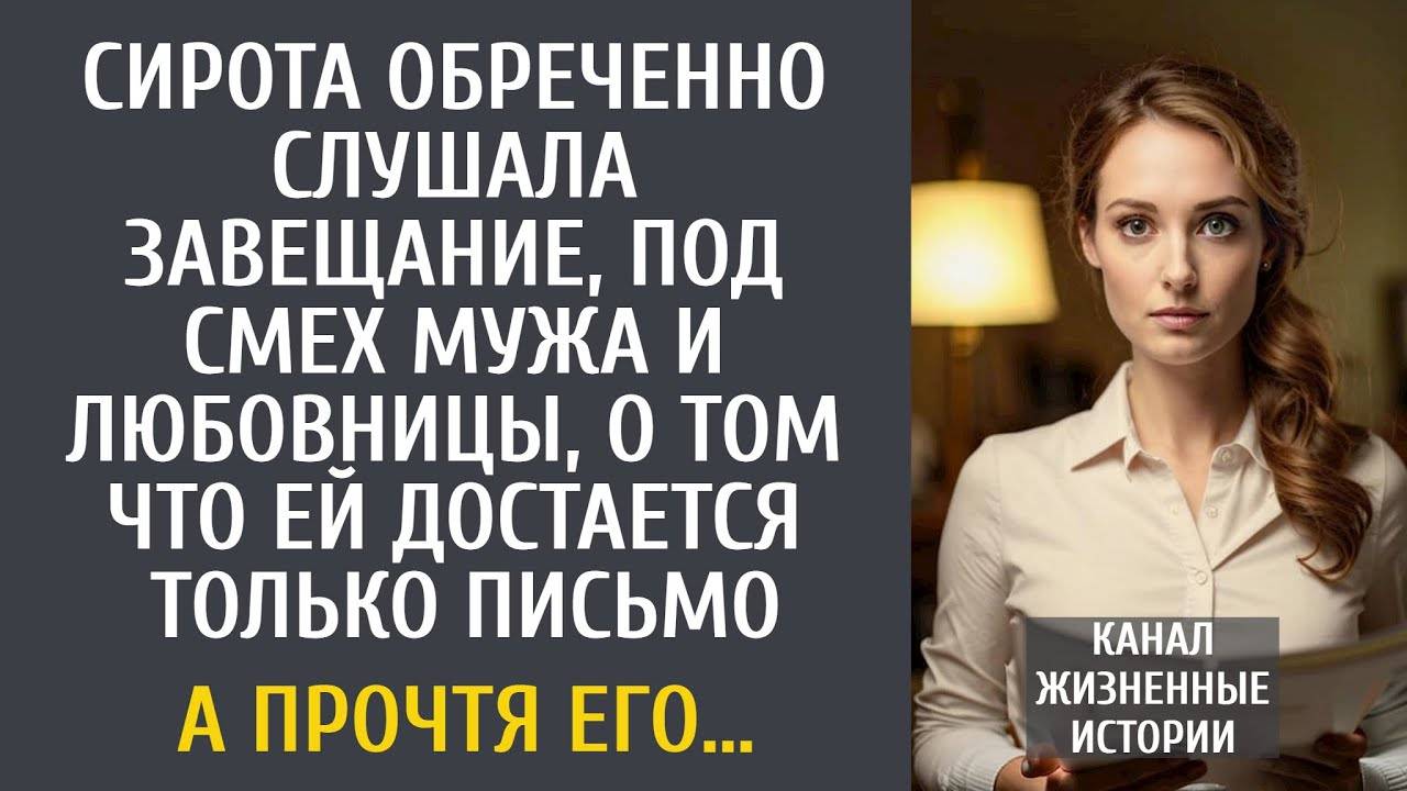 Сирота обреченно слушала завещание, под смех мужа и любовницы, о том что ей достается только письмо…