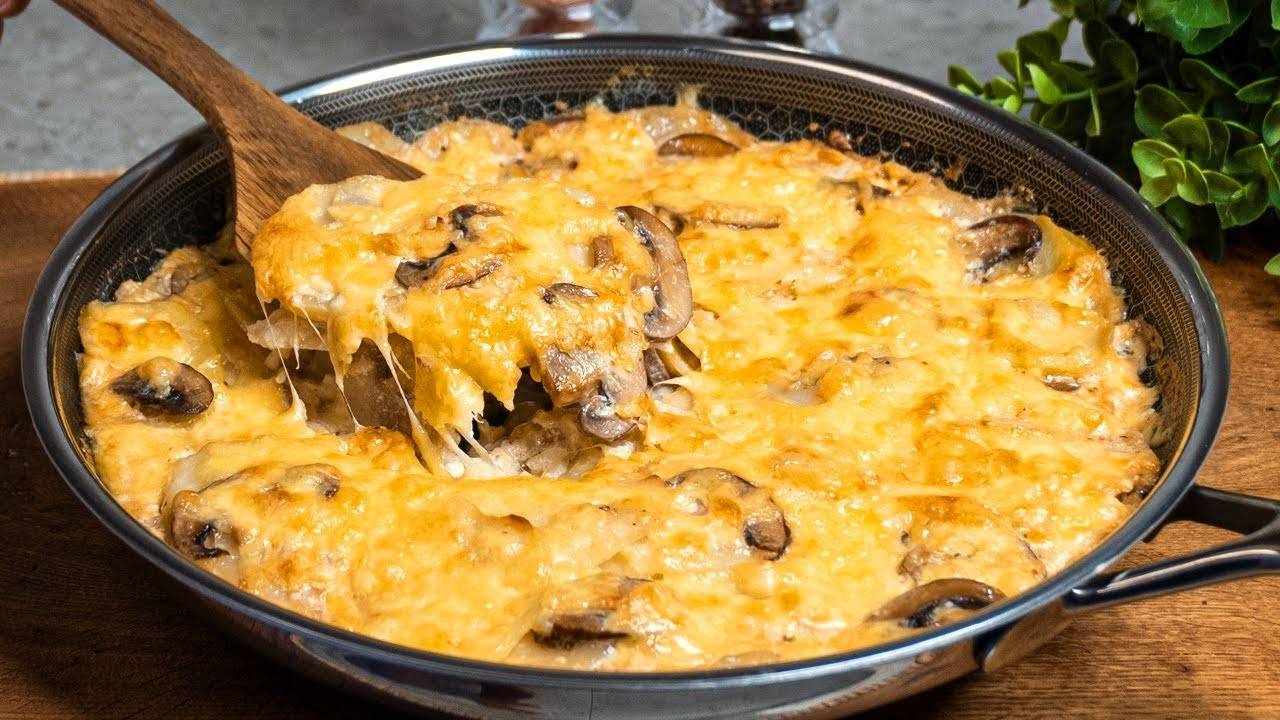 КАРТОШКУ БОЛЬШЕ НЕ ЖАРЮ! Это очень вкусно! Вкуснейшая картофель с грибами в сливочном соусе!