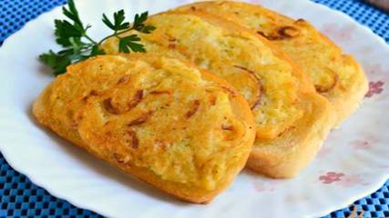 Гренки с картофелем и луком