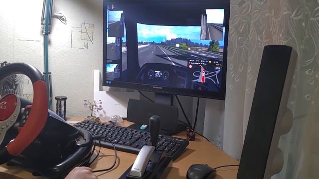 Игровой руль с ручником и коробокой передач Apollo RW-3000 в