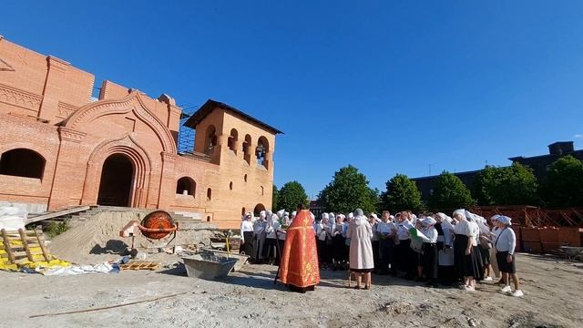 Акафист преподобному Александру Свирскому на стройке Троицкого храма 25 мая 2025 г.