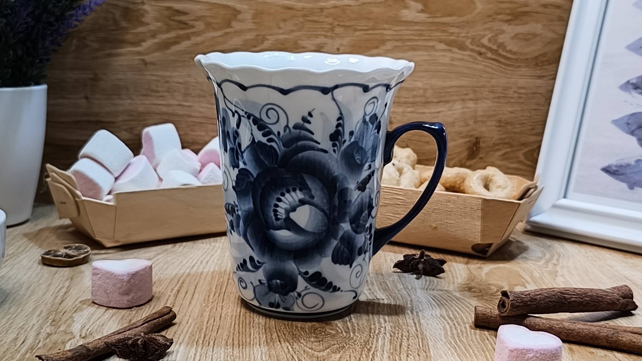 Бокал чайный "Колокольчик", гжельский фарфор